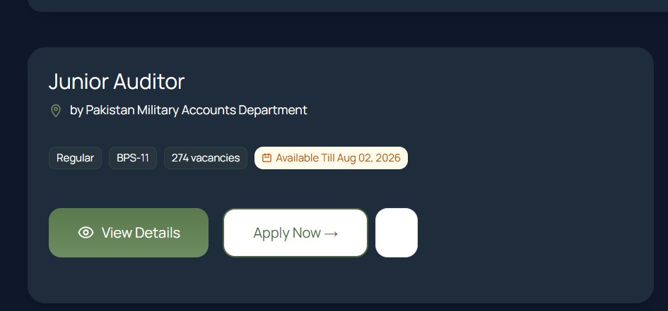 Apply for junior Auditor
