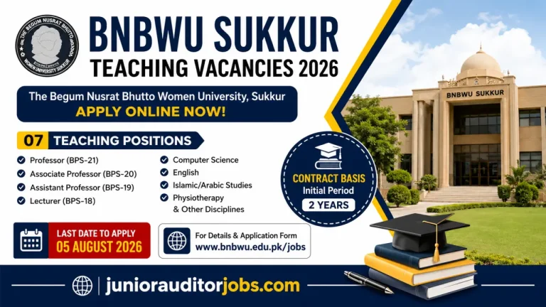 BNBWU Sukkur Teaching Vacancies 2026 | Apply Online