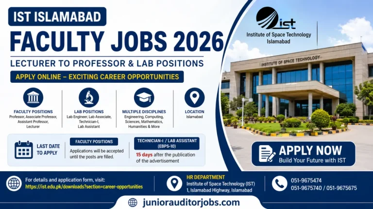 IST Islamabad Faculty Jobs 2026 Apply Online