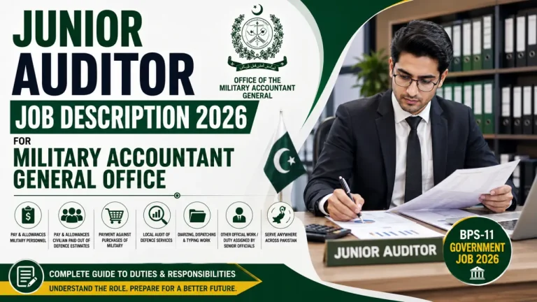 Junior Auditor Job Description 2026 for Military Accountant General Office
