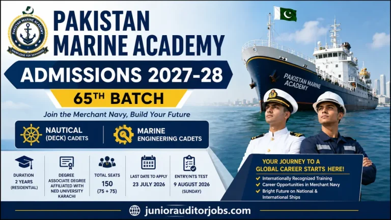 Merchant Navy Jobs 2026 through Pakistan Marine Academy