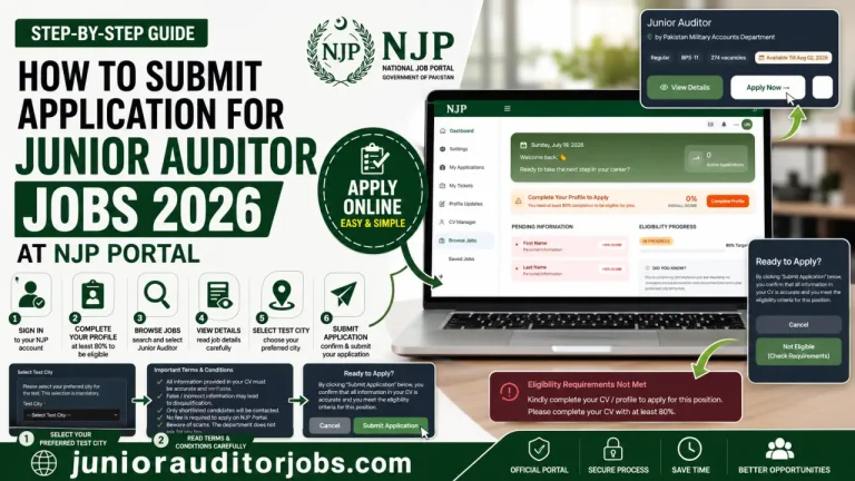 Submit Application for Junior Auditor Jobs 2026 at NJP Portal