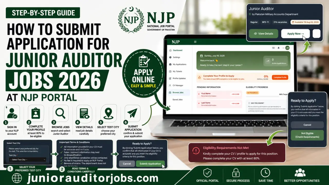 Submit Application for Junior Auditor Jobs 2026 at NJP Portal