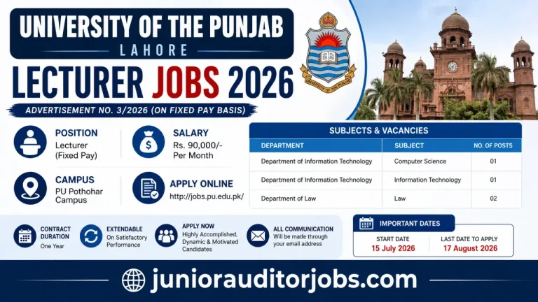 University of the Punjab Lecturer Jobs 2026 Apply Online